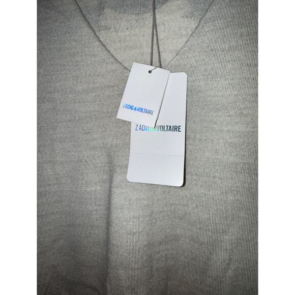 Zadig & Voltaire Nosfa Wool Sweater - Rock Rhinestone Back & rolled hem - size M - Picture 5 of 7